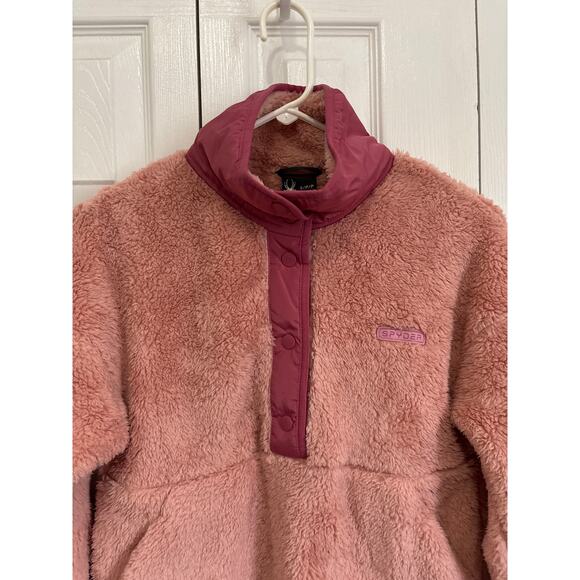 Spyder NWT Pink Cozy Soft Fleece Half Snap Pullover Size Small - Picture 3 of 8